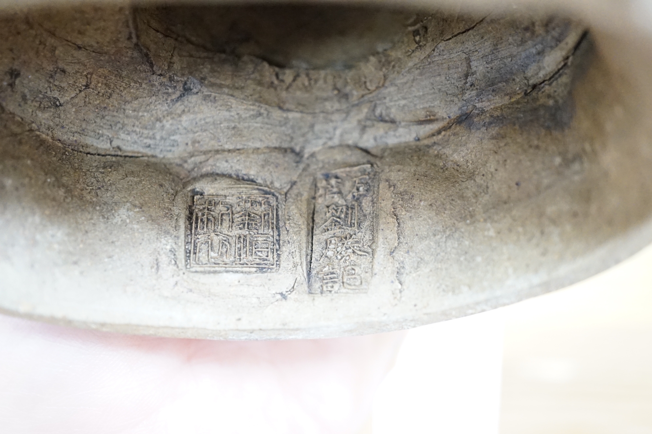 Two Shiwan stoneware figures of the Jade Emperor and Lu Dongbin, losses, 19cm